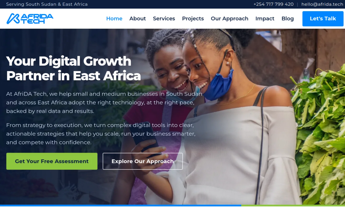 Afrida Tech homepage screenshot