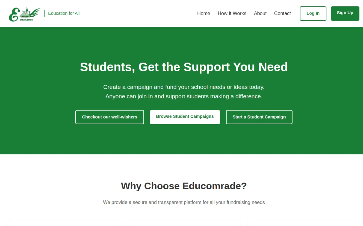 Educomrade homepage screenshot