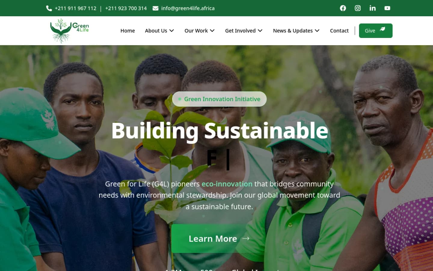 Green for Life homepage screenshot