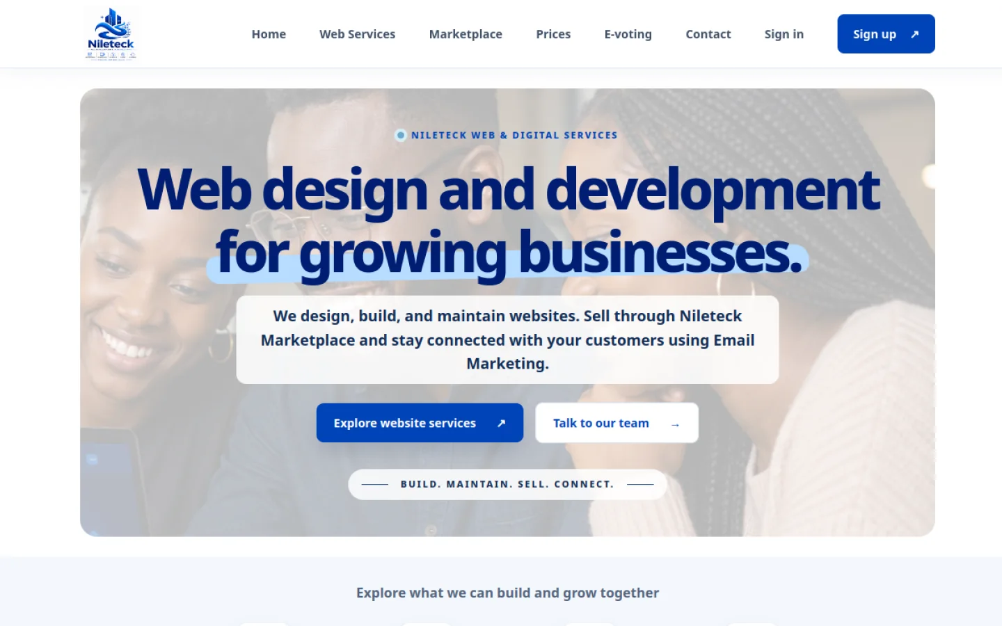 Nileteck homepage screenshot