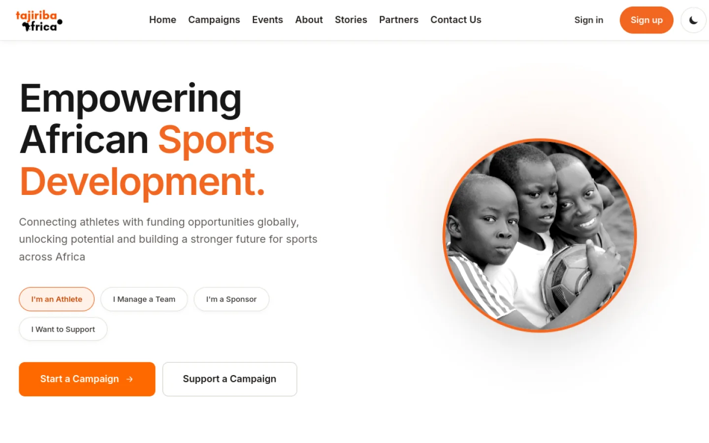 Tajiriba Africa homepage screenshot